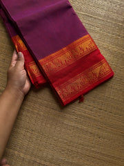 RF922 Dual shade purple with red ~ Silk Saree inspired Kanchi cotton sarees