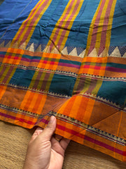 RF568 Peacock blue shade Mercerised Narayanpet cotton saree