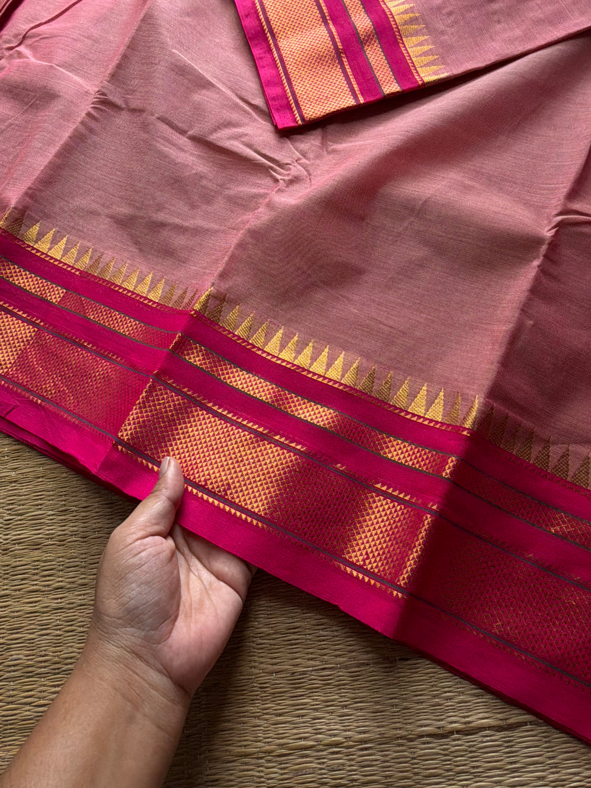 RF1428 Pastel pink ~ Kanchi Cotton saree