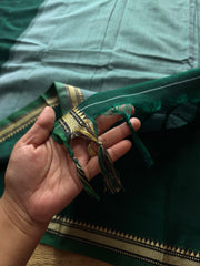 RF476 Bottle green shade Mercerised Narayanpet cotton saree