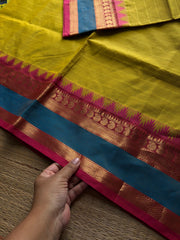 RF968 Yellow shade Kanchi cotton saree