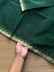 RF984 Green shade ~ Small thread border soft Kanchi cotton saree