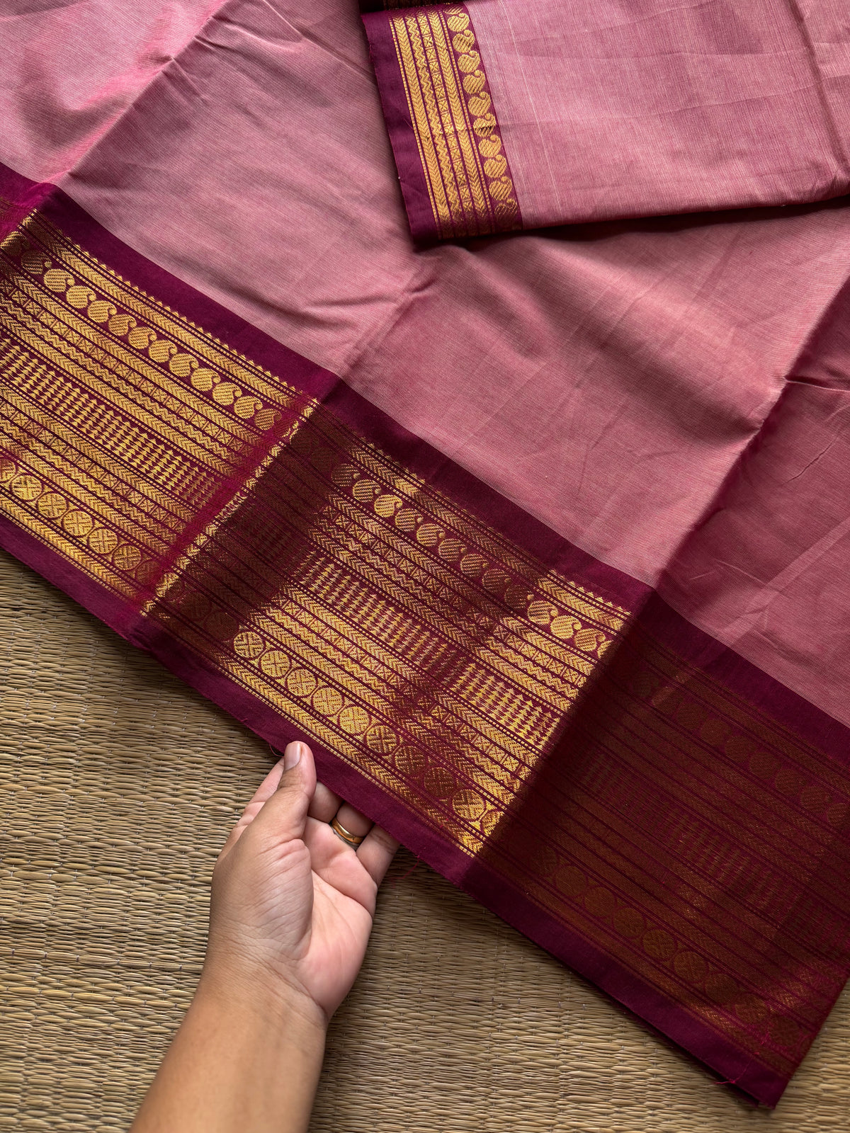RF1248 Pastel Pink Shade Kanchi Cotton Saree ~ Silk Saree Inspired