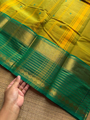 RF1004 Dual shade green ~ Kanchi cotton saree