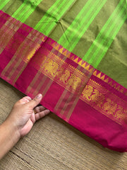 RF1144 Parrot green shade Kanchi cotton saree