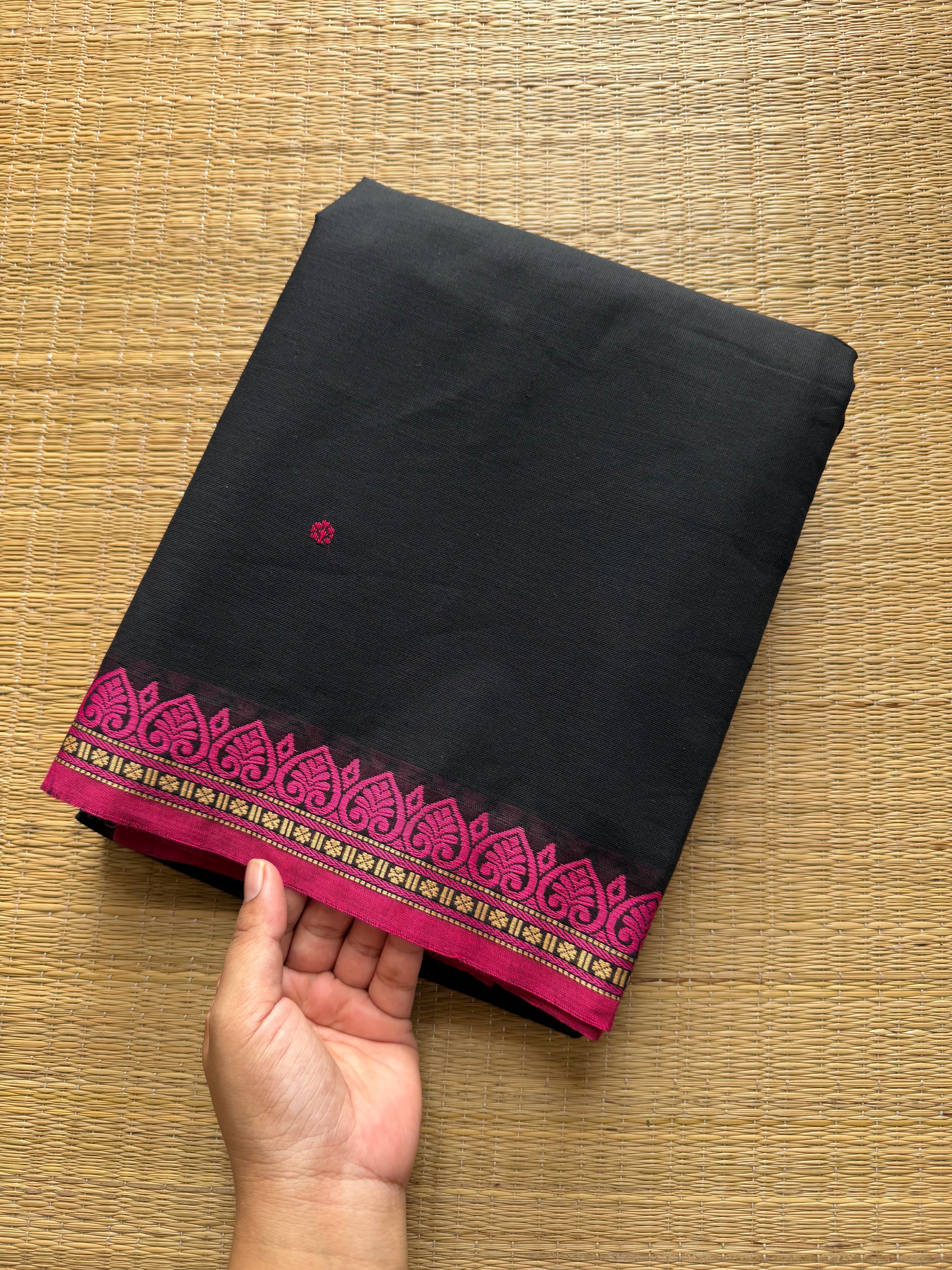 RF360 Soft Kanchi Cotton small thread border saree with handmade thread buttas