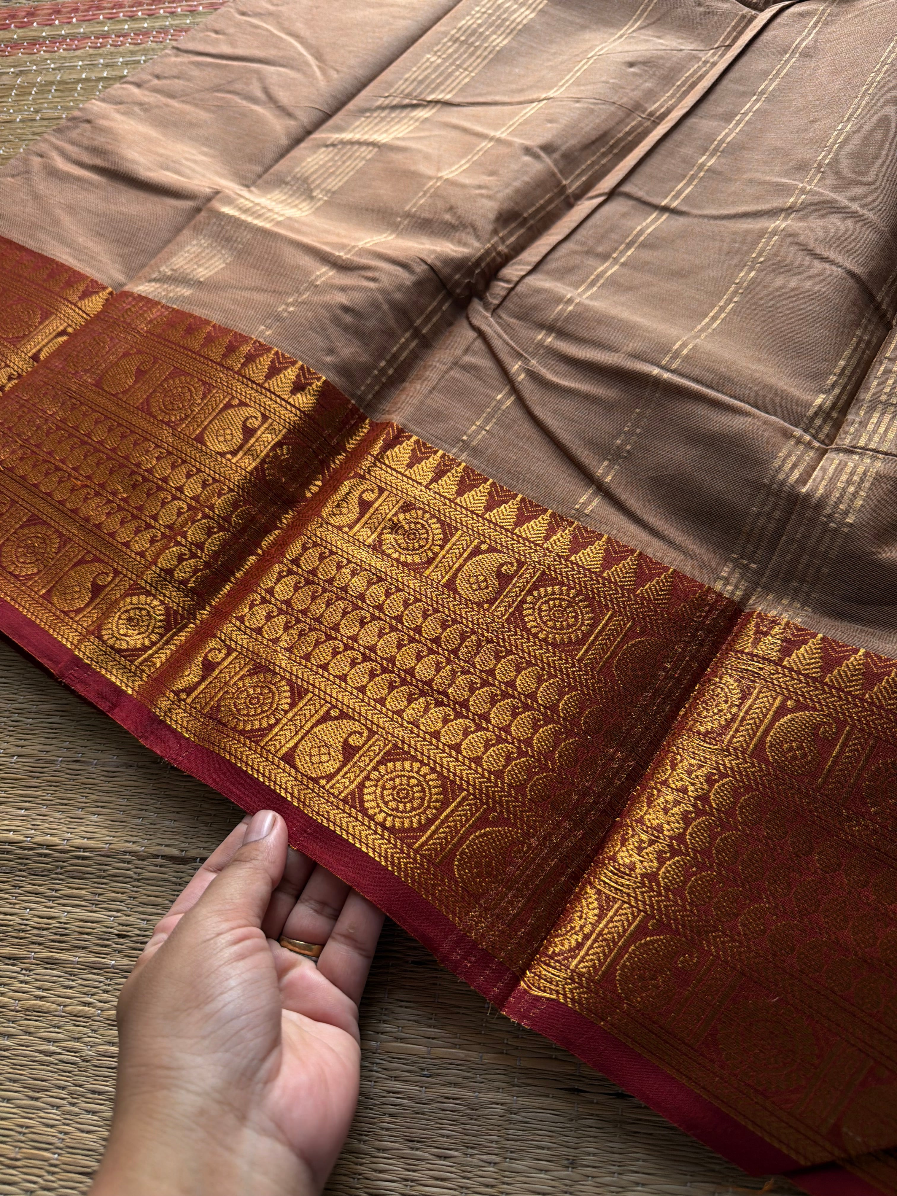 RF960 Beige shade Kanchi cotton saree