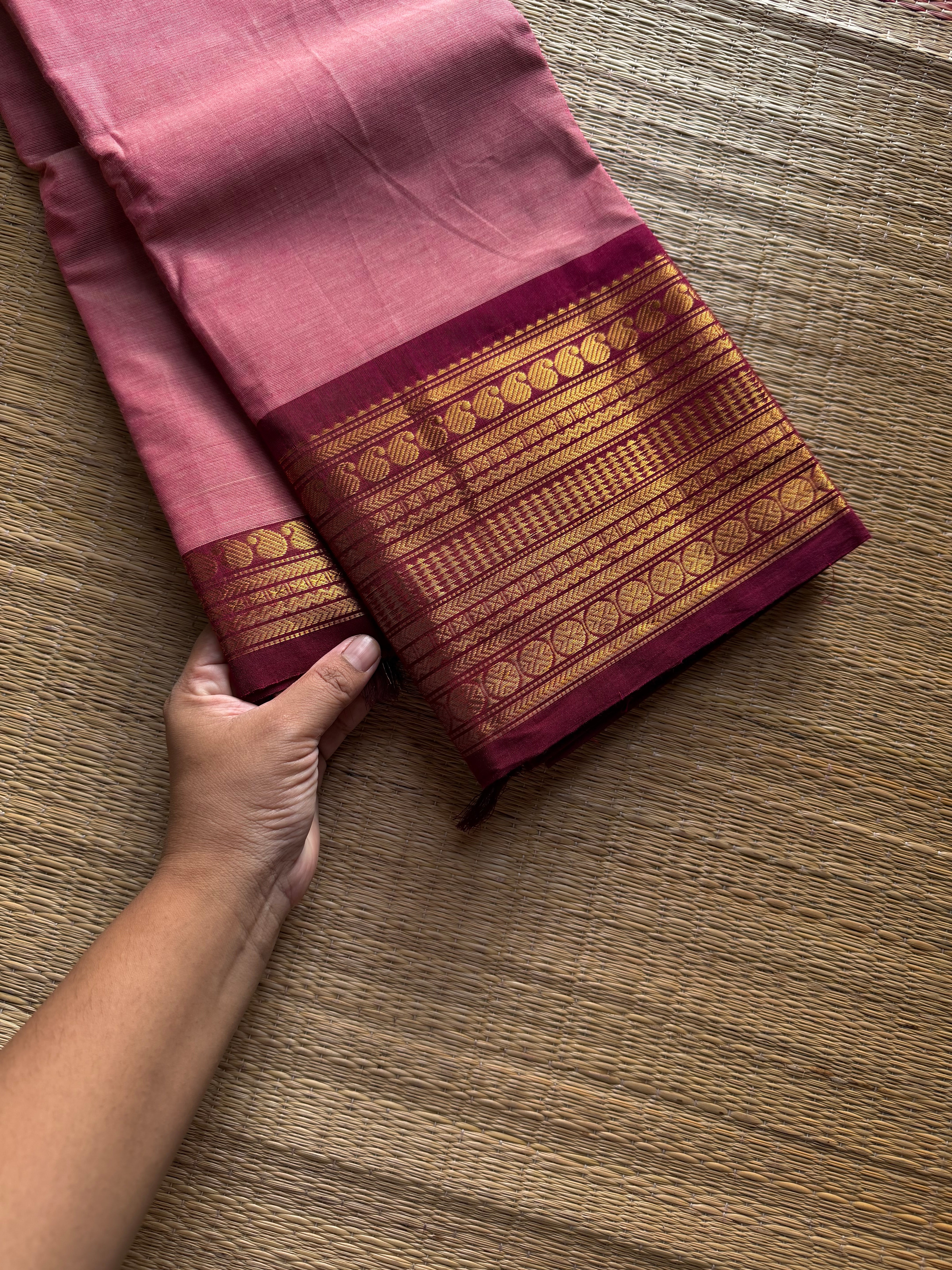 RF1248 Pastel Pink Shade Kanchi Cotton Saree ~ Silk Saree Inspired