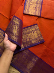 Orange shade Kanchi cotton saree ~ Silk Saree Inspired