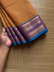 RF1101 Dual tone yellow Kanchi cotton saree