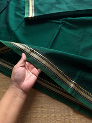 RF476 Bottle green shade Mercerised Narayanpet cotton saree