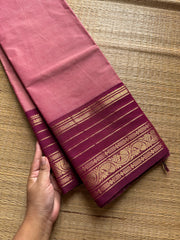 RF684 Silk saree inspired Kanchi cotton saree ~ Onion pink