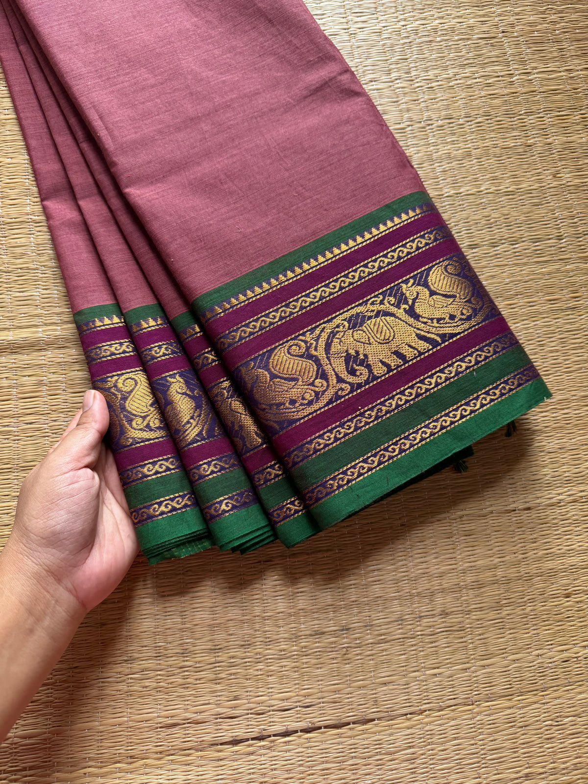 RF630 Mauve Pink Shade Kanchi cotton saree