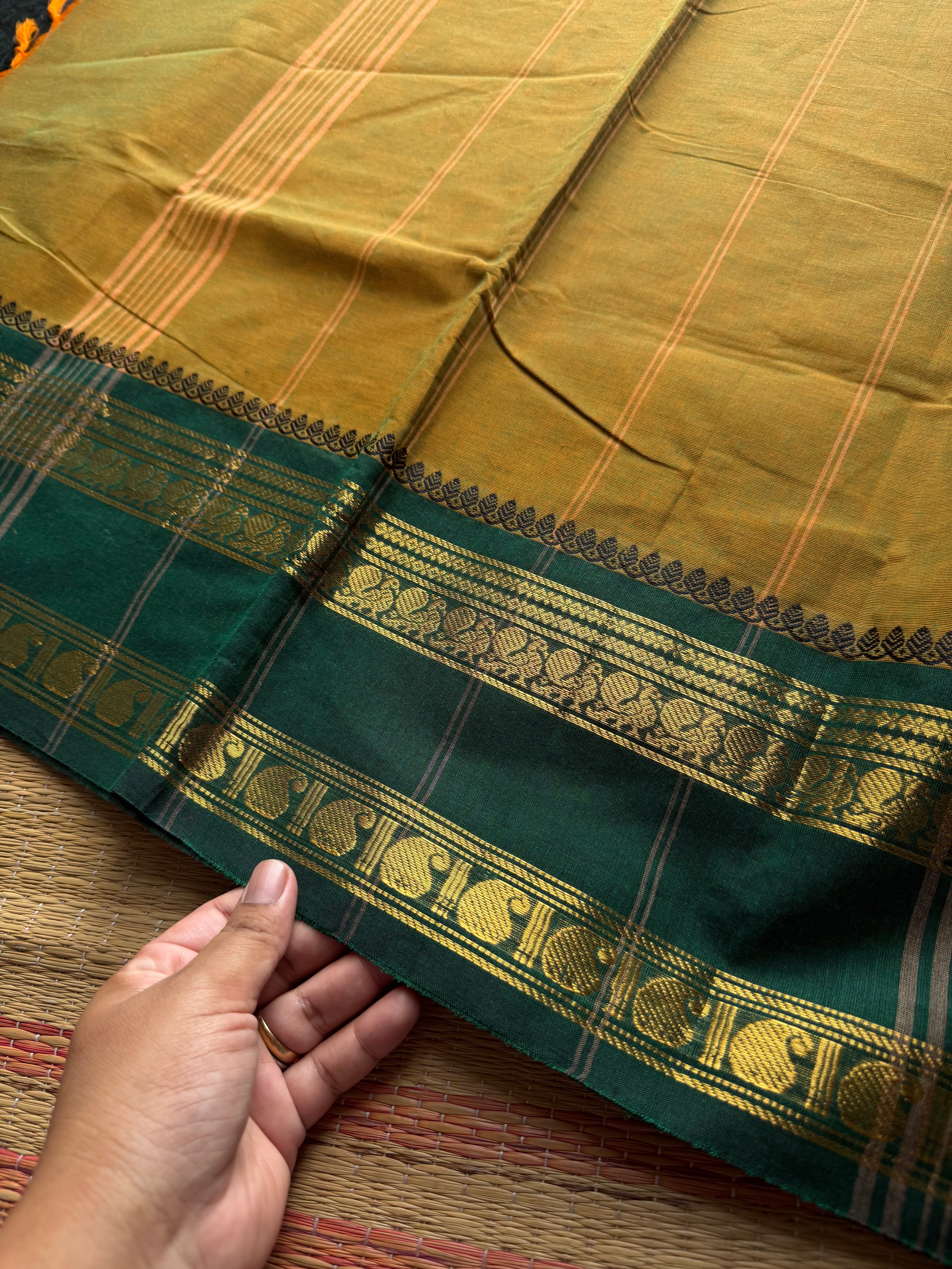 RF954 Green gram shade Kanchi cotton saree