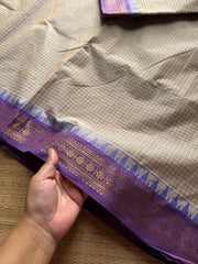 RF1180 Beige shade vintage Podikattam Kanchi cotton saree