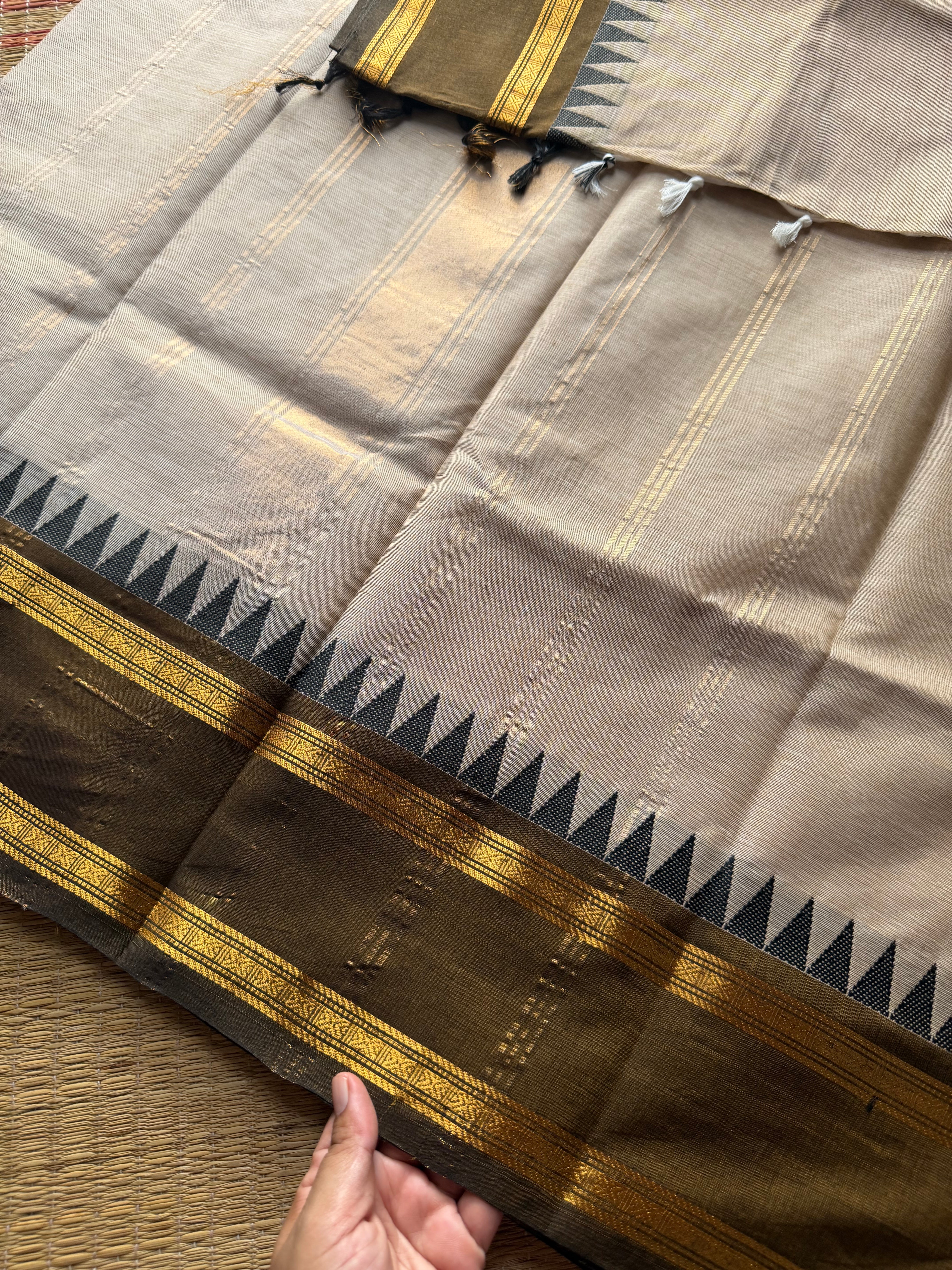 RF408 Cream Shade Kanchi Cotton Saree