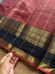 RF771 Rustic maroon shade Kanchi cotton saree