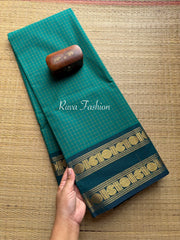 Rama Blue Checks / Kattam Kanchi Cotton Saree