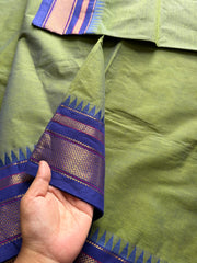 RF186 Dual Tone Green Shade with Royal Blue Combination Kanchi Cotton saree