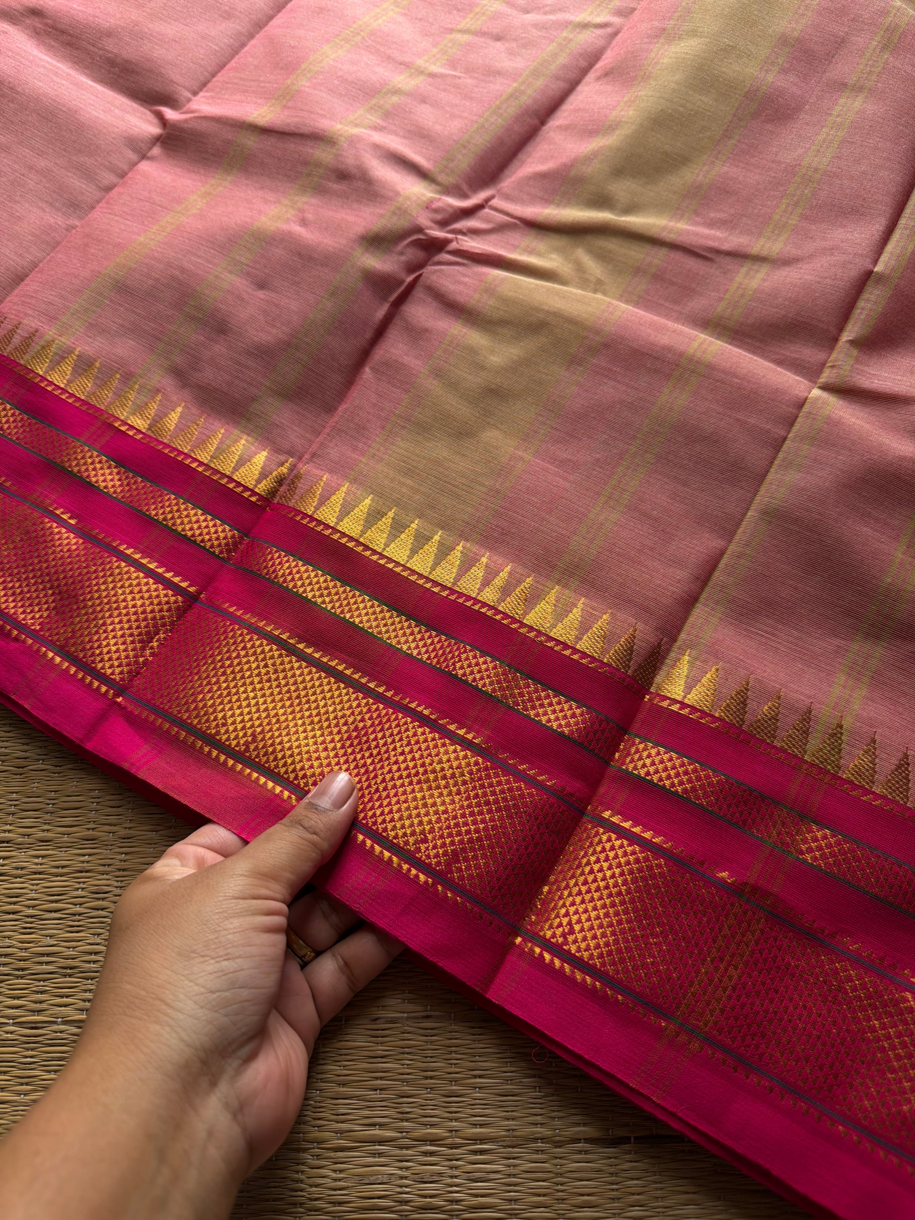 RF1428 Pastel pink ~ Kanchi Cotton saree