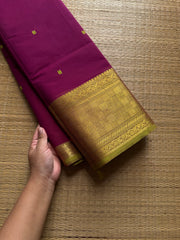 RF834 Silk saree inspired Kanchi cotton saree ~ Magenta Pink Shade