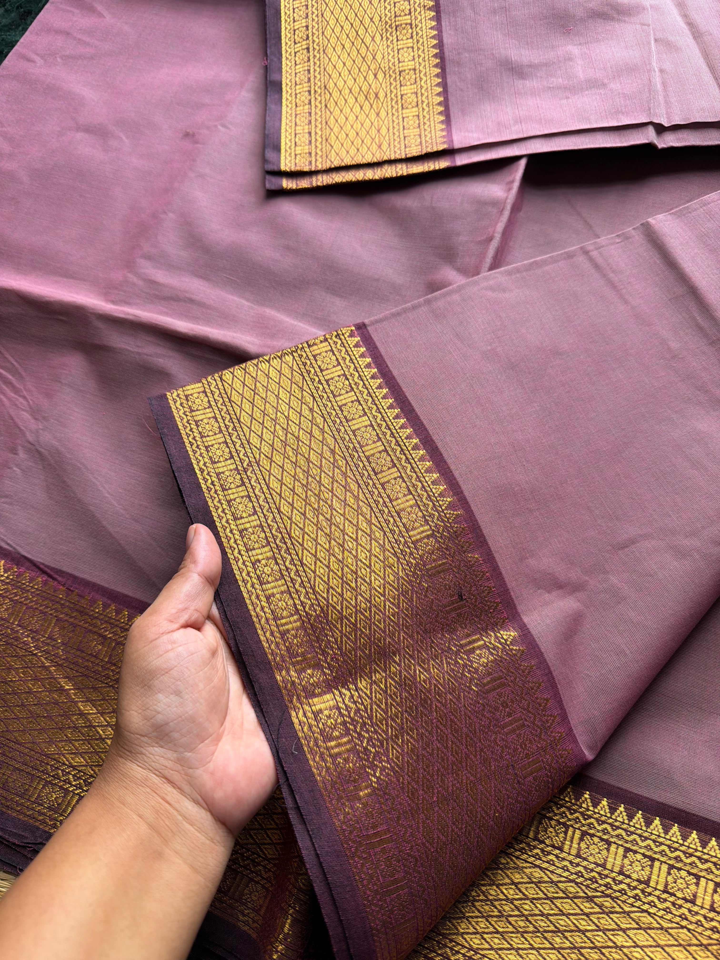 RF939 Dual tone light lavender shade Kanchi cotton saree