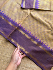 RF1056 Beige shade ~ Vintage Kattam Kanchi Cotton Saree