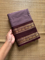 RF322 Grape tone with brown combination Silk Saree Inspired Kanchi Cotton Saree