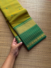 RF1004 Dual shade green ~ Kanchi cotton saree