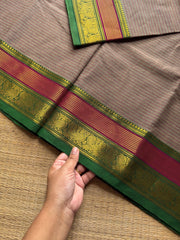 RF1223 Dual tone beige with green Kanchi cotton saree