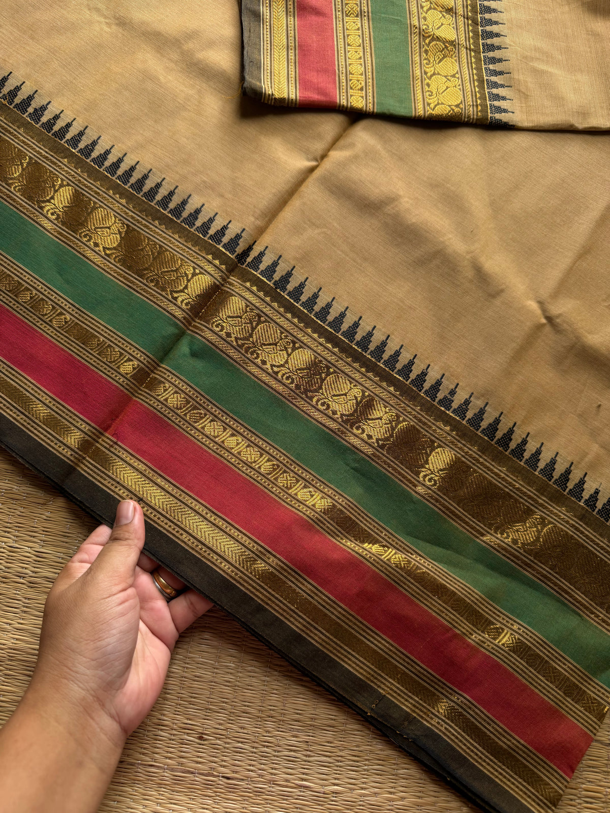 RF1182 Beige shade Kanchi cotton saree ~ Silk saree inspired