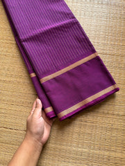 RF652 Purple shade thread border Kanchi cotton saree