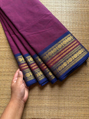 RF691 Dark magenta pink ~ Silk Saree Inspired Kanchi Cotton saree
