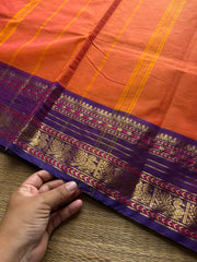 RF949 Orange shade Kanchi cotton saree ~ Silk saree inspired