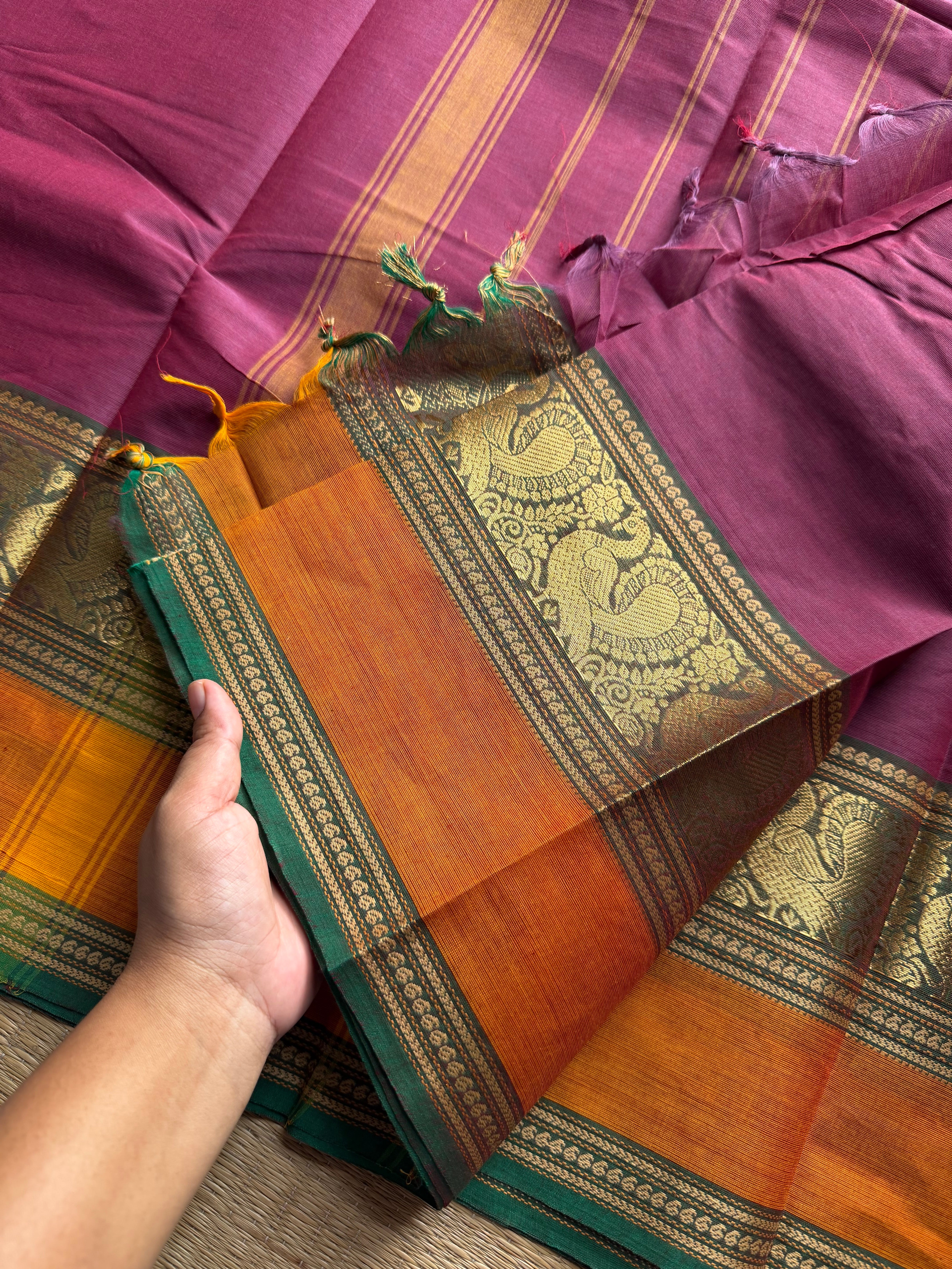 RF1011 Dual tone mauve pink shade ~ Kanchi cotton saree