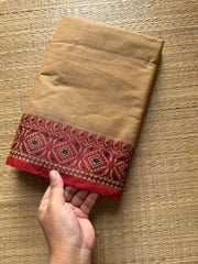 RF259 Beige shade Kanchi cotton saree with small thread border