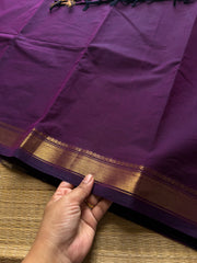 Monotone Purple Shade small border Kanchi cotton saree