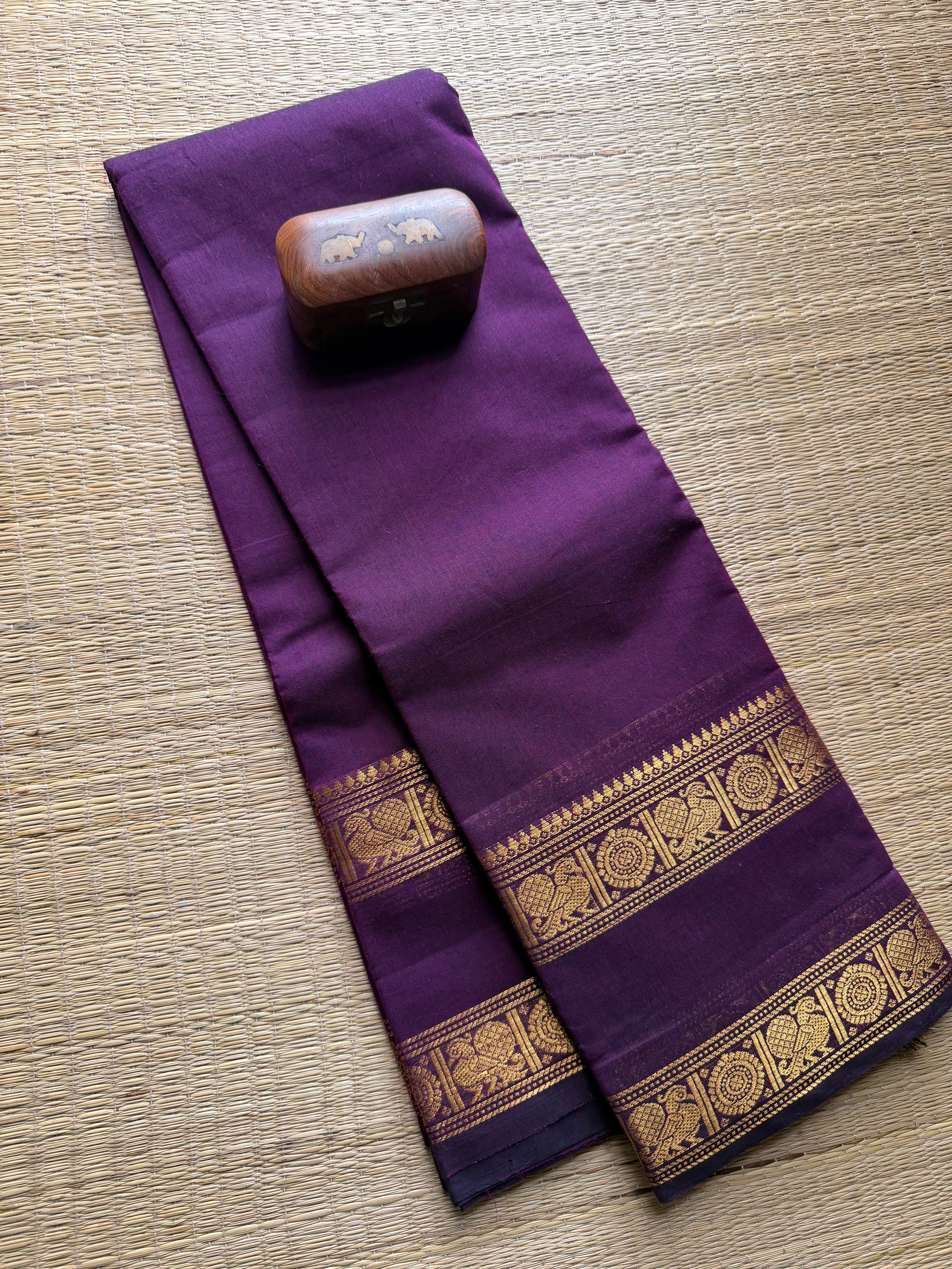 Monotone Purple Shade Kanchi Cotton Saree