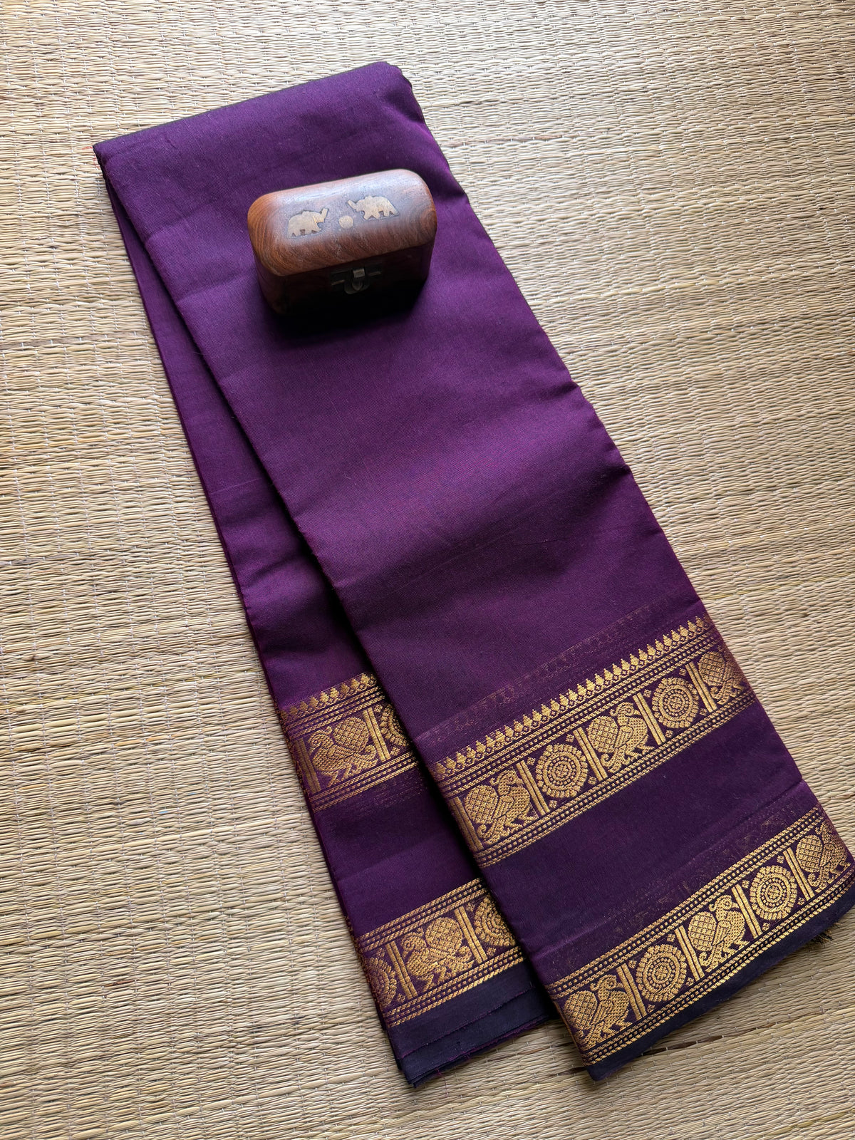 Monotone Purple Shade Kanchi Cotton Saree