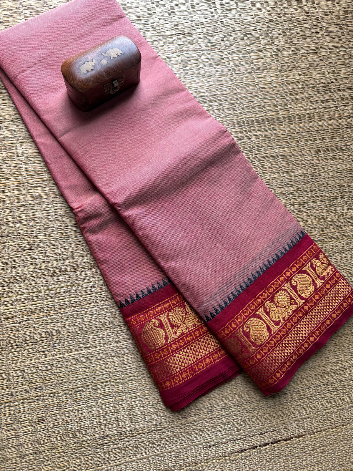 Pastel Pink Kanchi Cotton Saree