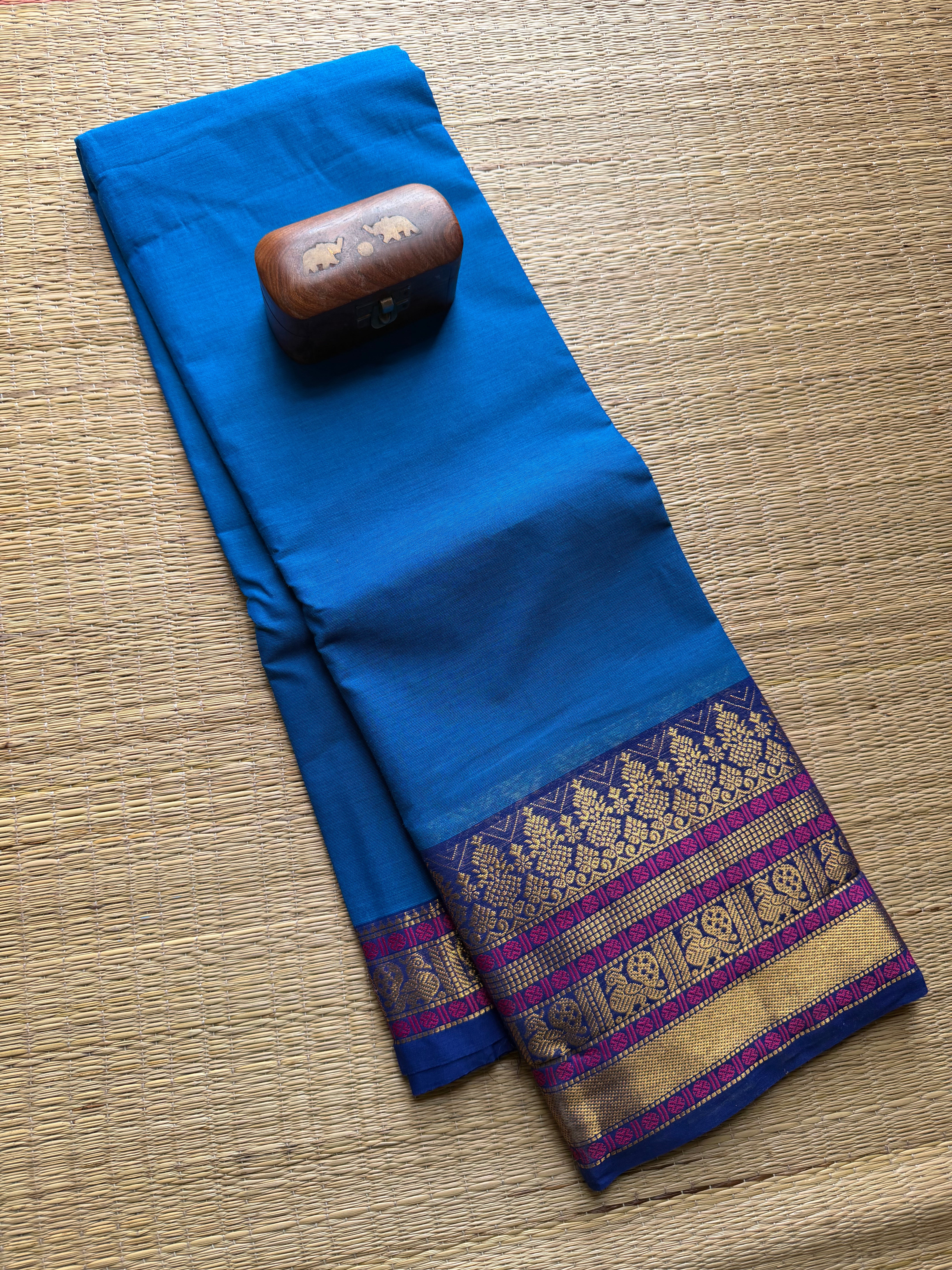 Blue shade Kanchi Cotton Saree