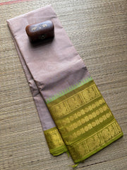 Cream Shade Big Border Kanchi Cotton Saree