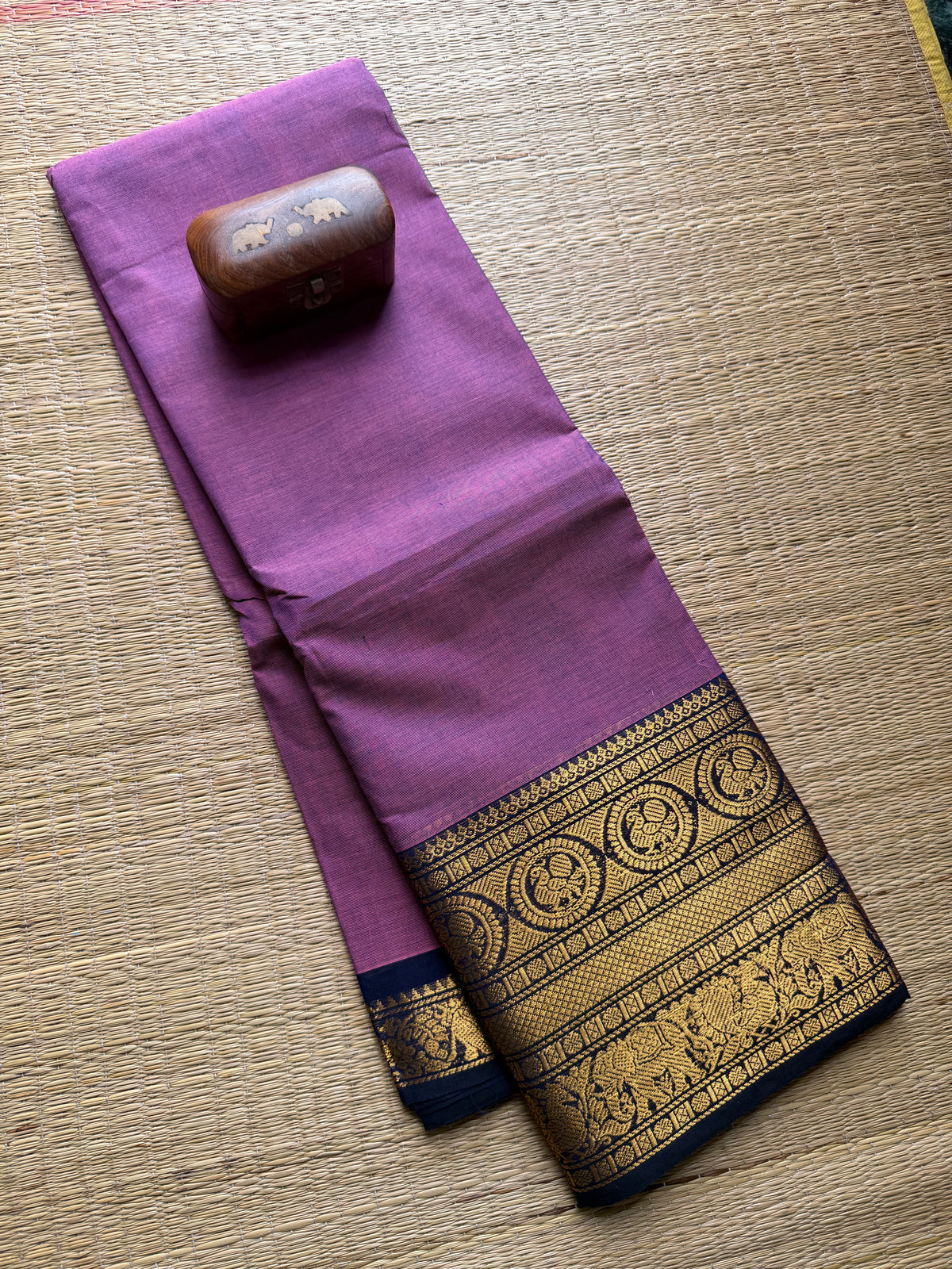 Dual tone Lavender Kanchi cotton saree