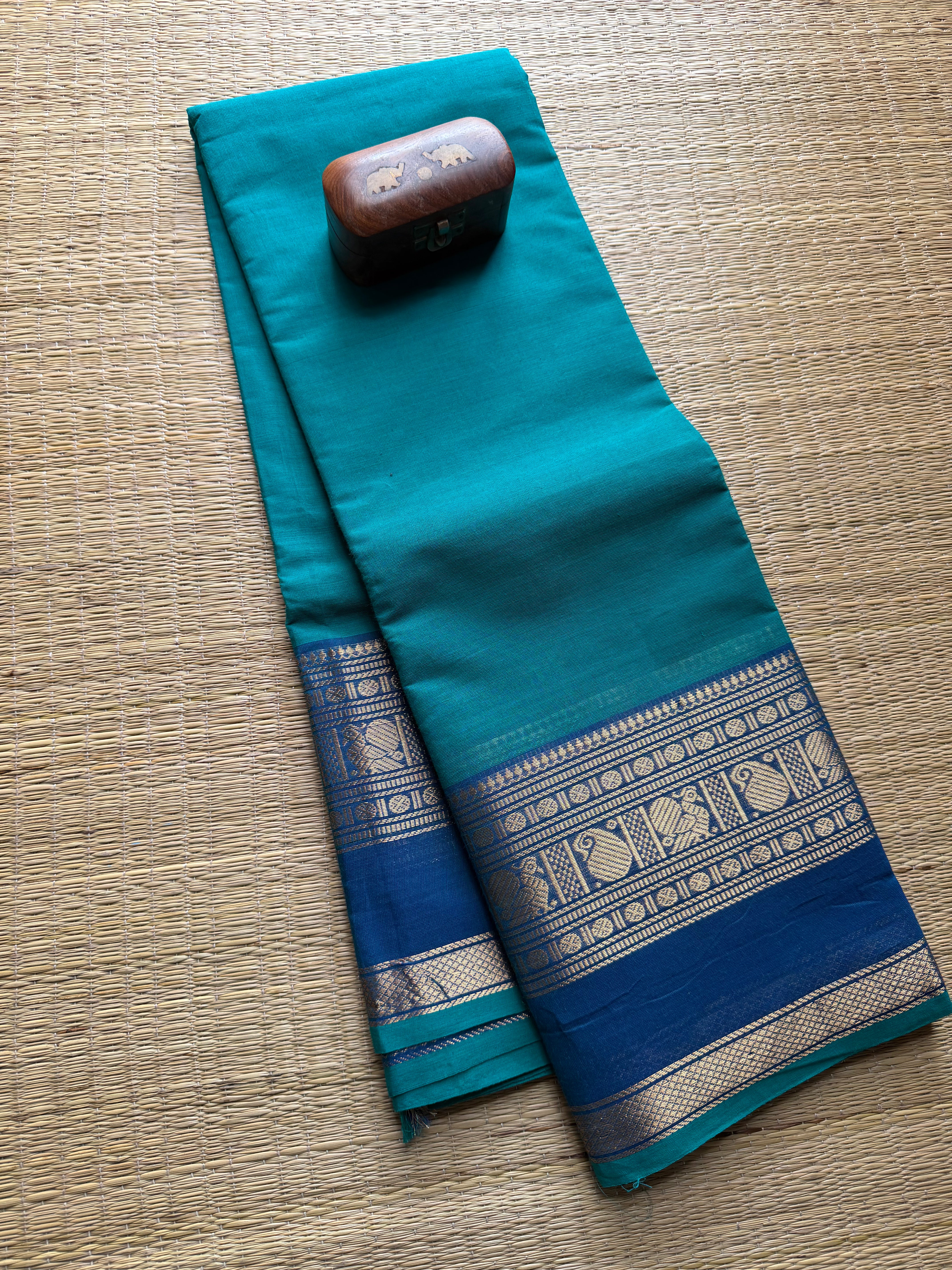 Rama Blue Shade Kanchi cotton saree