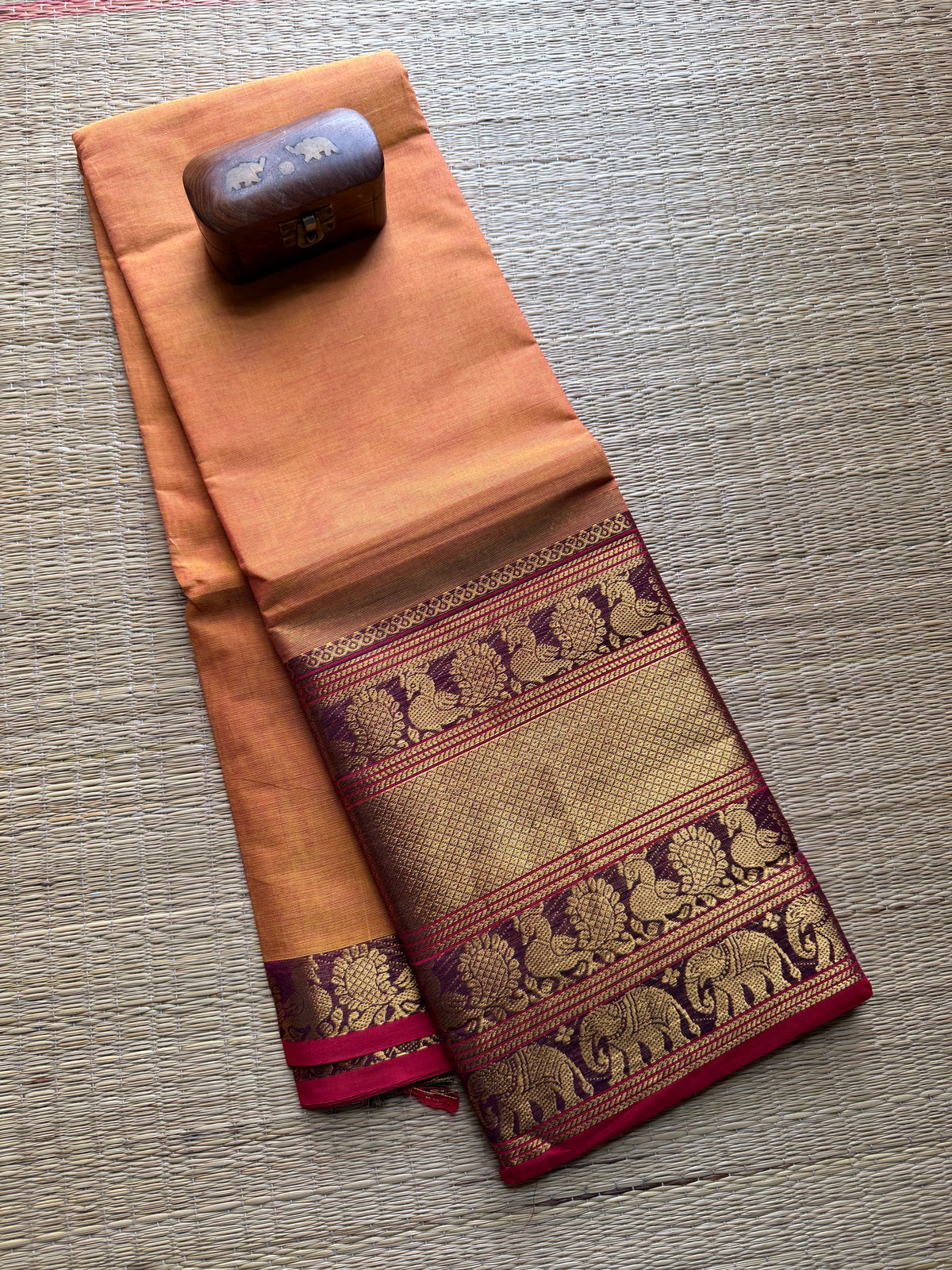 Kanchi Cotton Saree With Long Border