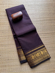 Monotone Coffee Brown Kanchi Cotton Saree